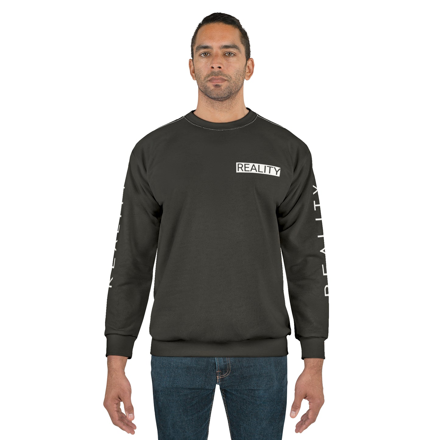 Black and white crewneck Sweatshirt (AOP)